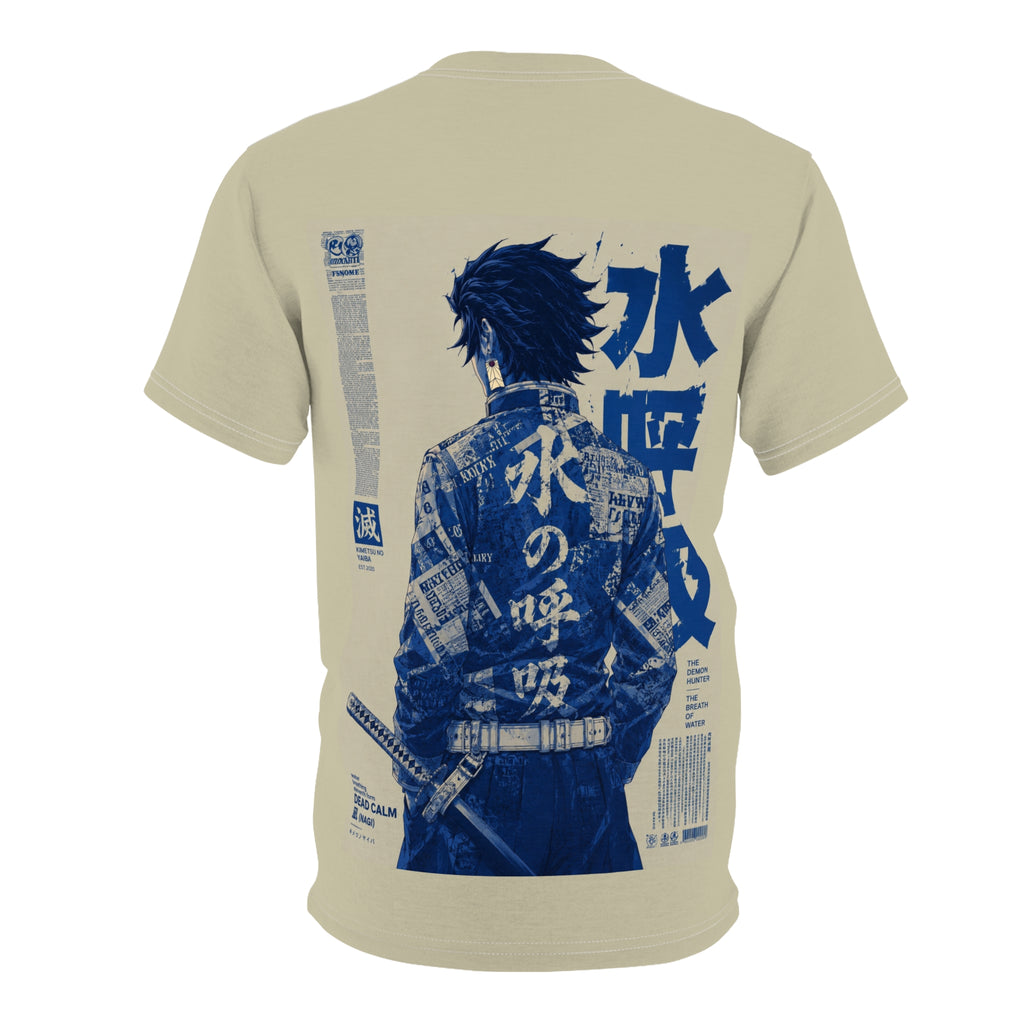 Samurai Urban Tee — Blue Vintage Japanese Warrior Graphic