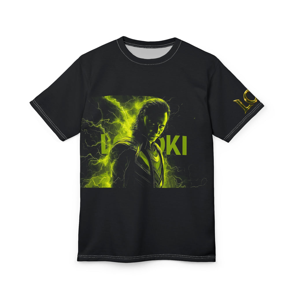 Graphic Tee — Neon Green Mythic Trickster Design