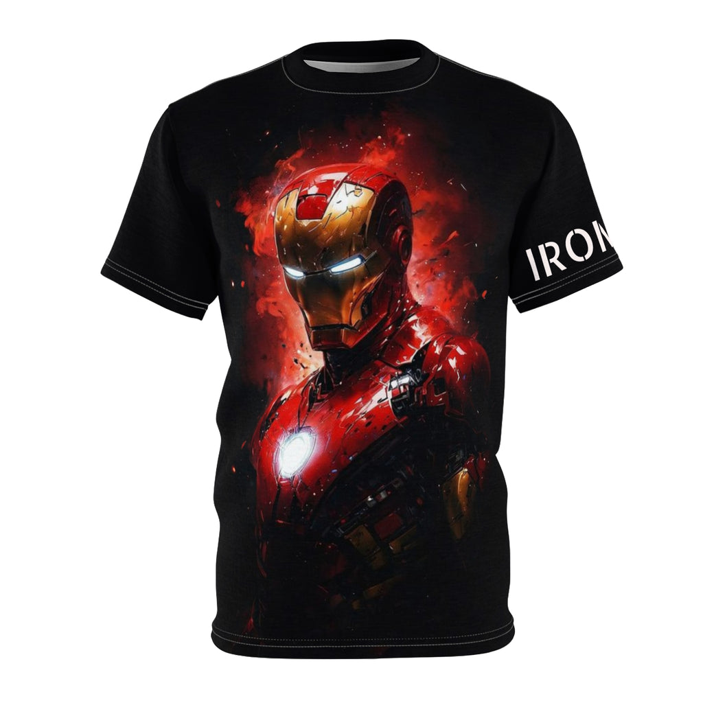 Iron Man Graphic Tee — Red Arc Reactor All-Over Print