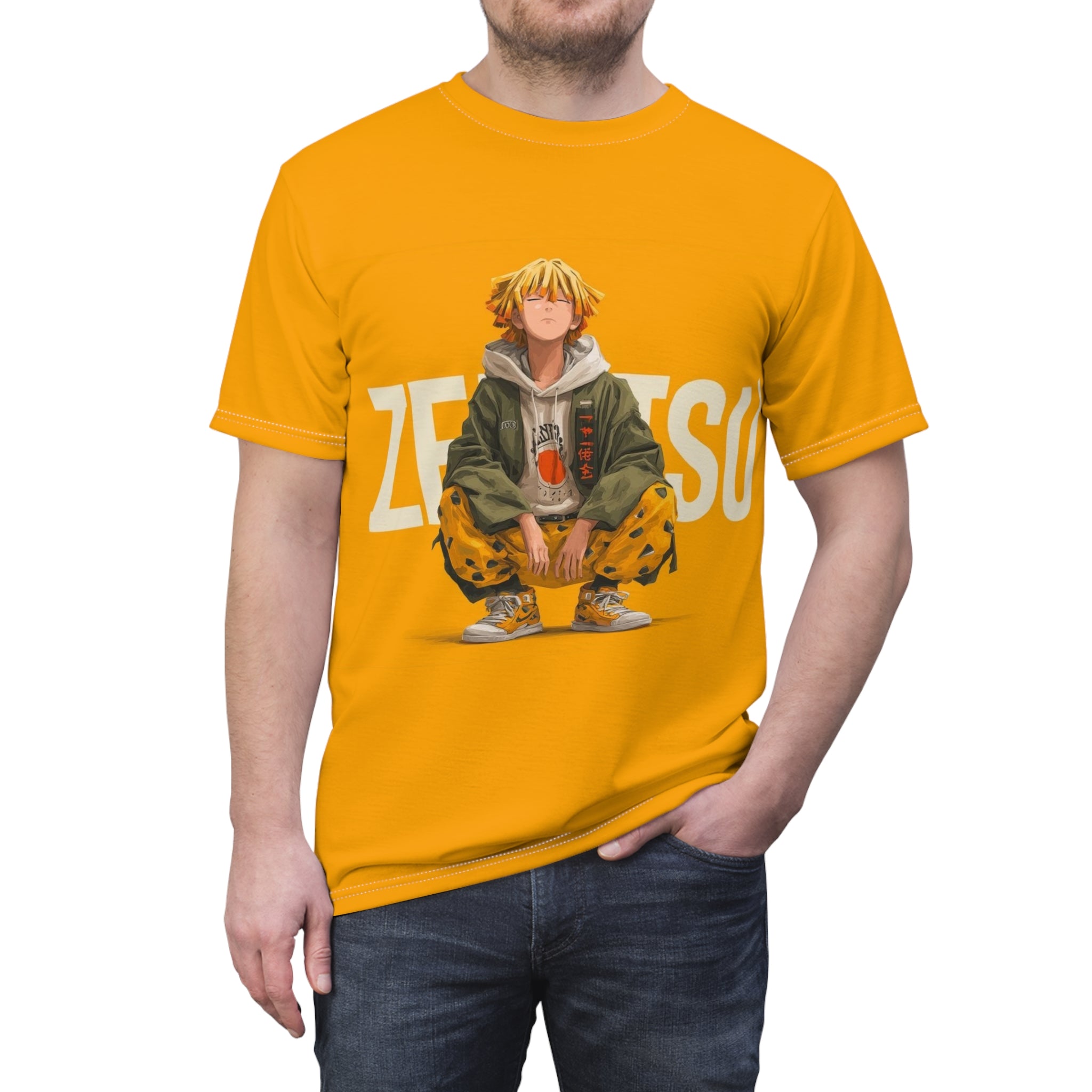 Anime Graphic Tee — 'Zenitsu' Illustration All-Over Print