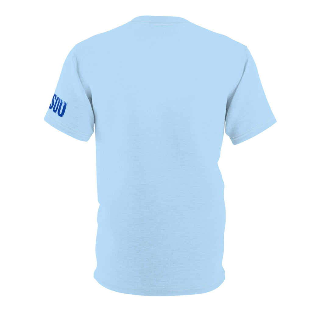 Kensou Streetwear Graphic Tee — Blue Varsity Urban Style