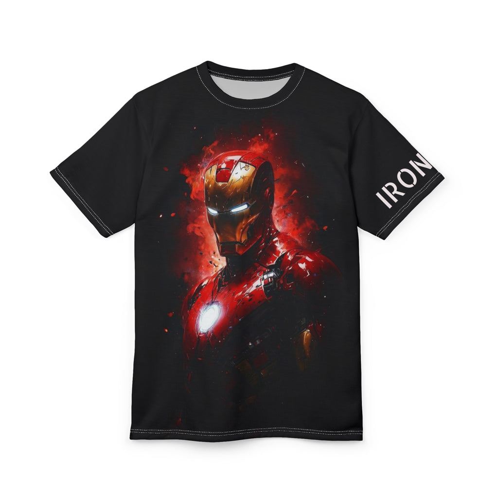 Iron Man Graphic Tee — Red Arc Reactor All-Over Print