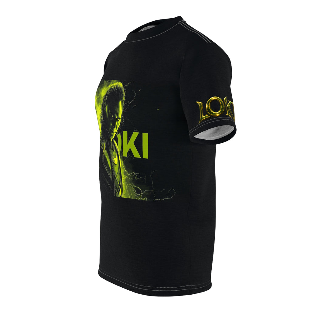 Graphic Tee — Neon Green Mythic Trickster Design