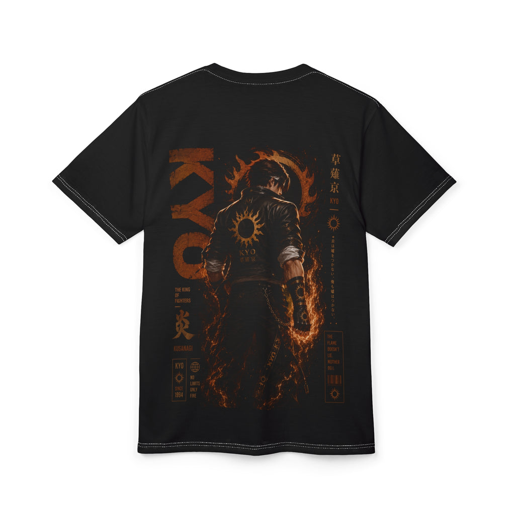 Kyo Kusanagi Flame Graphic Tee — Anime Fighting Game Shirt