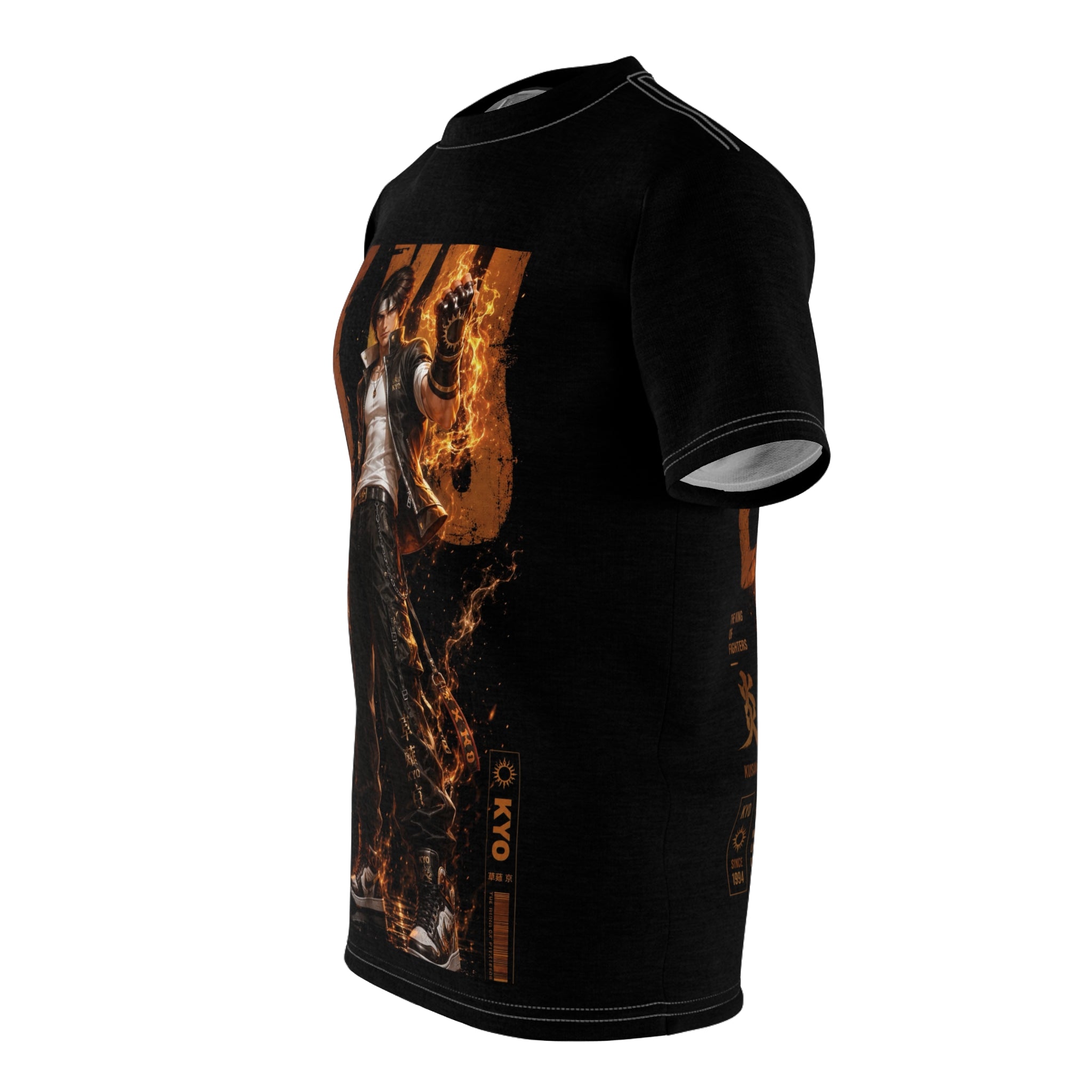 Kyo Kusanagi Flame Graphic Tee — Anime Fighting Game Shirt
