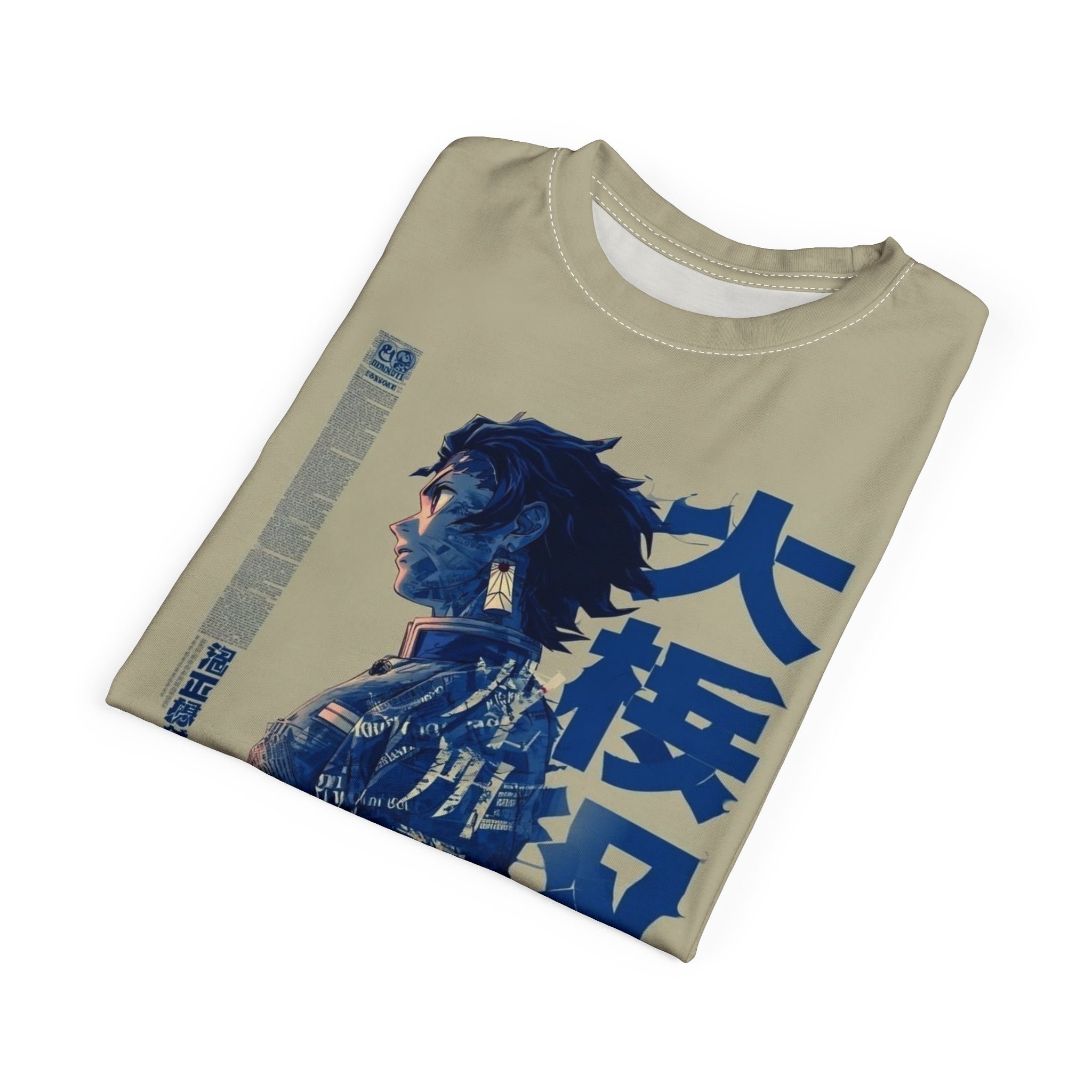 Samurai Urban Tee — Blue Vintage Japanese Warrior Graphic