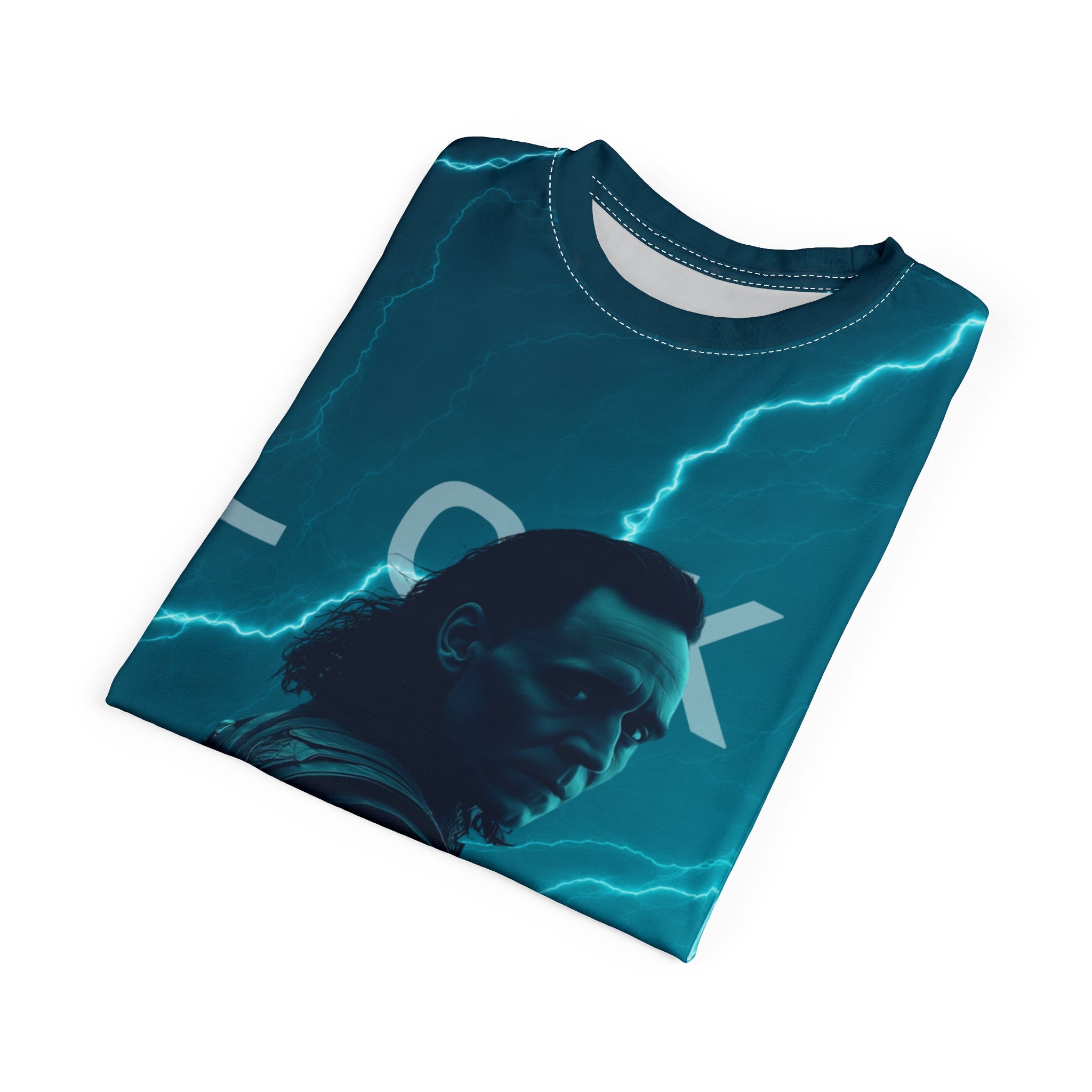 Lightning Storm Graphic Tee — Loki Portrait All-Over Print