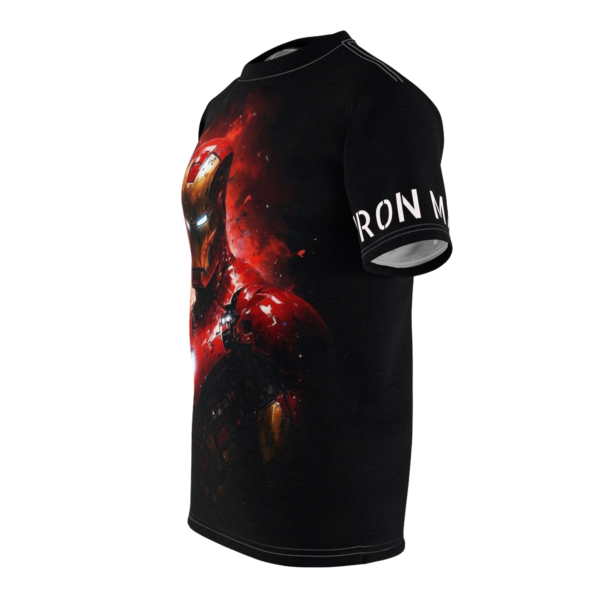 Iron Man Graphic Tee — Red Arc Reactor All-Over Print